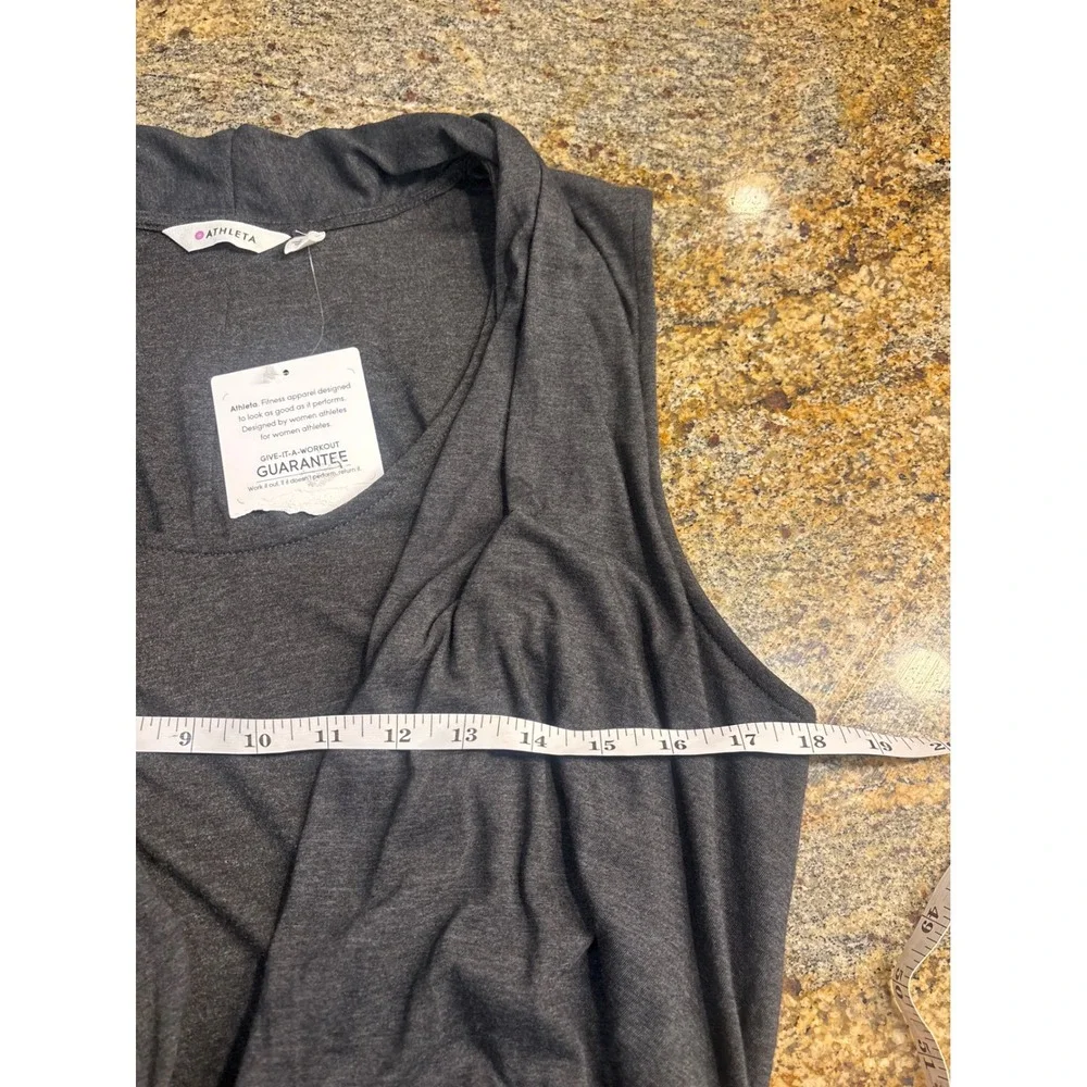 NWT Athleta Gray Sleeveless Surplice Jersey Duet Dress 398851-02 Large $98